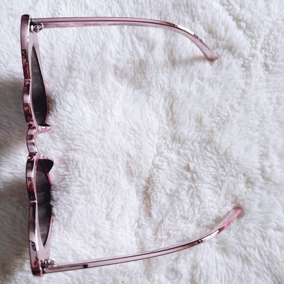 Addison Pink Heart-Shaped Sunglasses - Picture 7 of 15